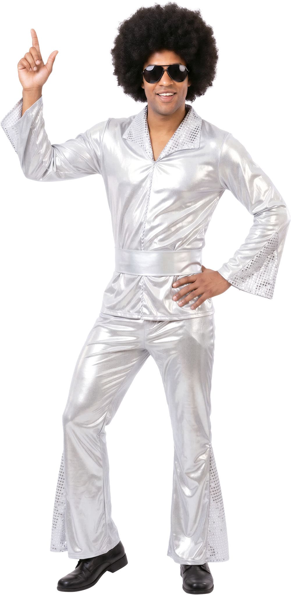 Discocowboy i sølv – kostume til herrer