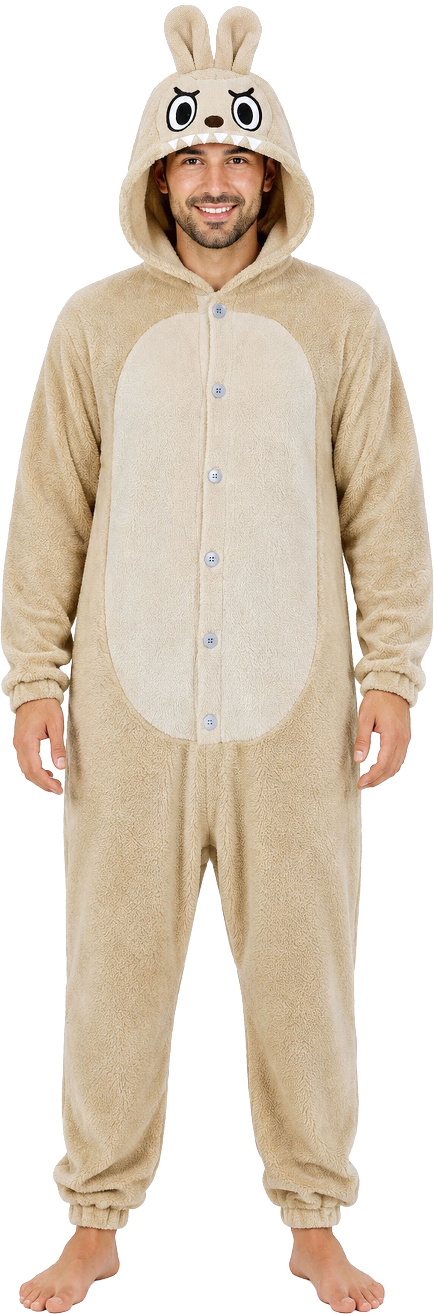 Beige Lulu-monsterpyjamas – kostume til herrer
