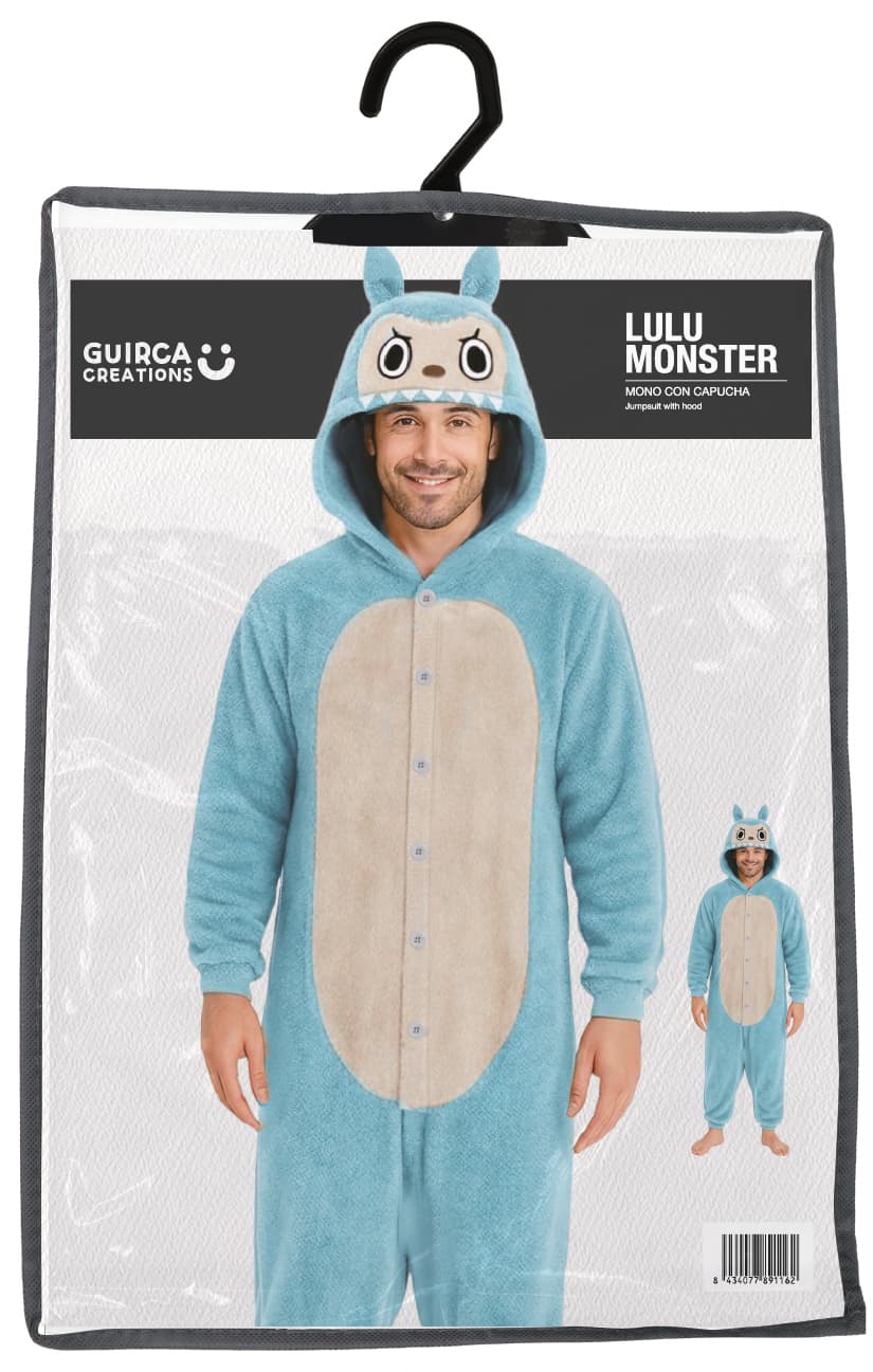 Blå Lulu-monsterpyjamas – kostume til damer