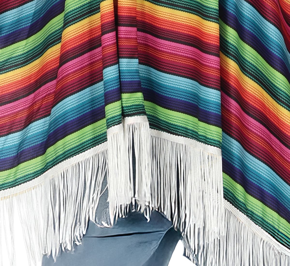Flerfarvet mexicansk poncho – kostume til voksne