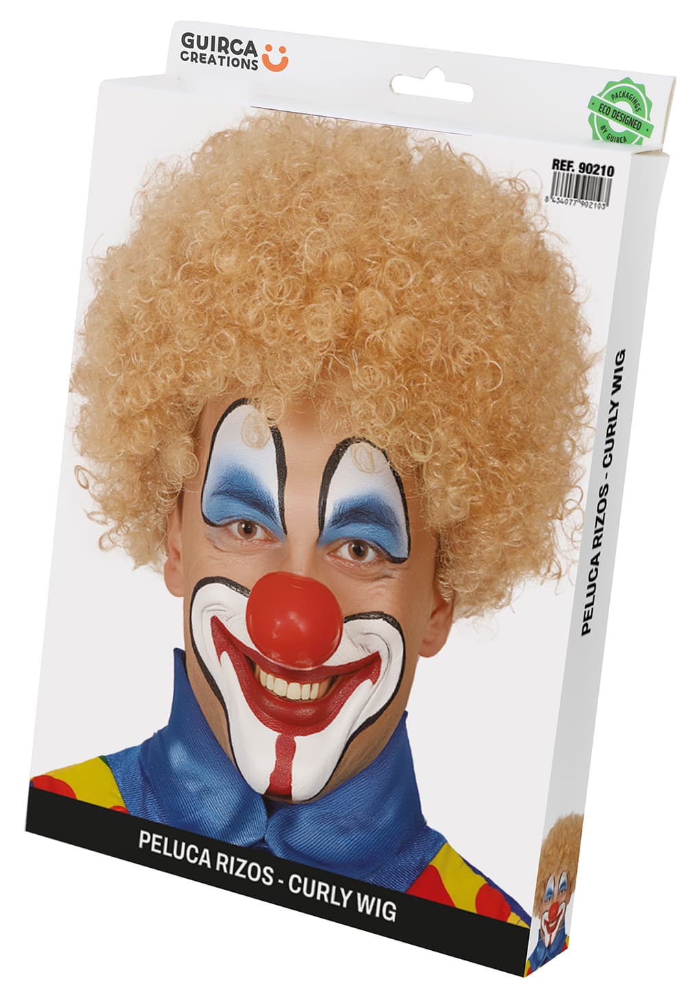 Blond krøllet paryk