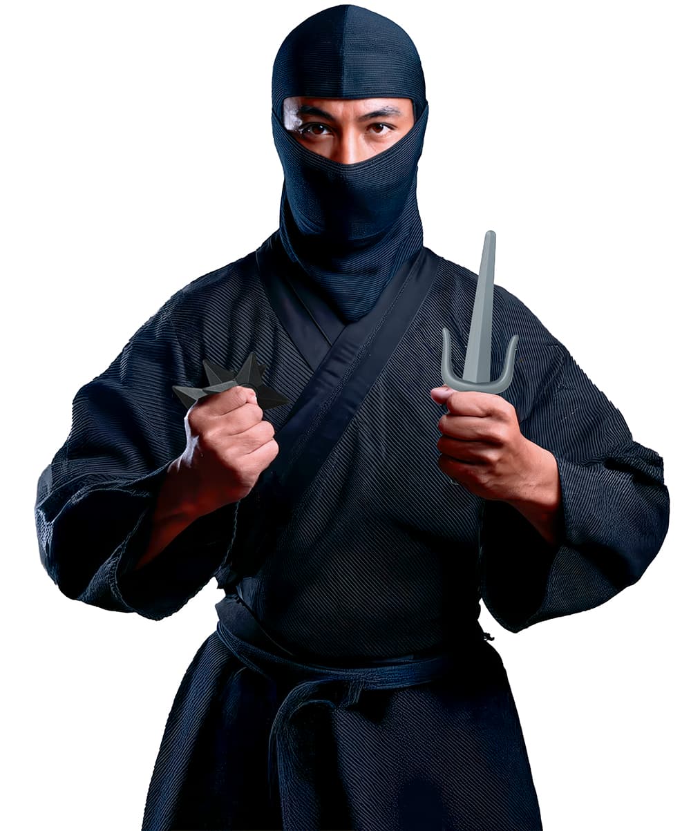 Ninjasæt med 5 dele, ca. 23,7 cm