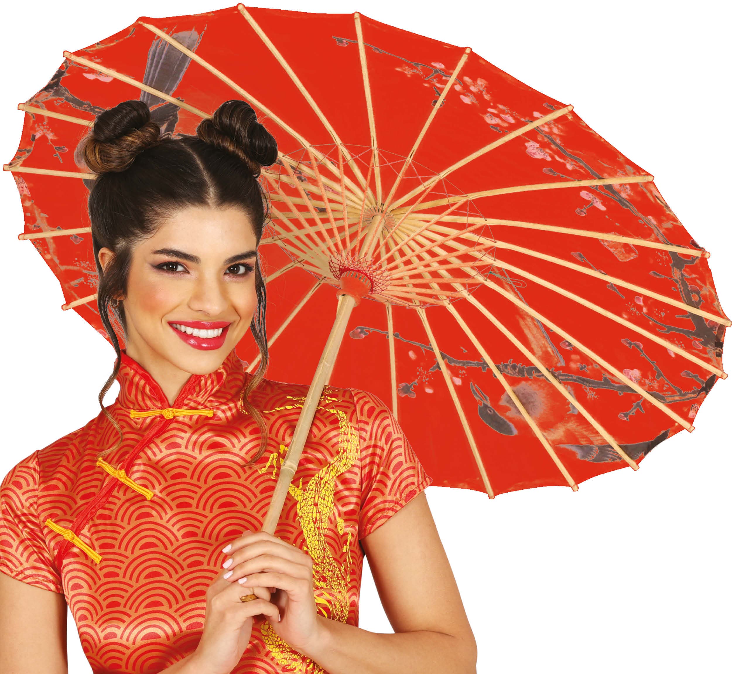 Rød japansk parasol 82 cm
