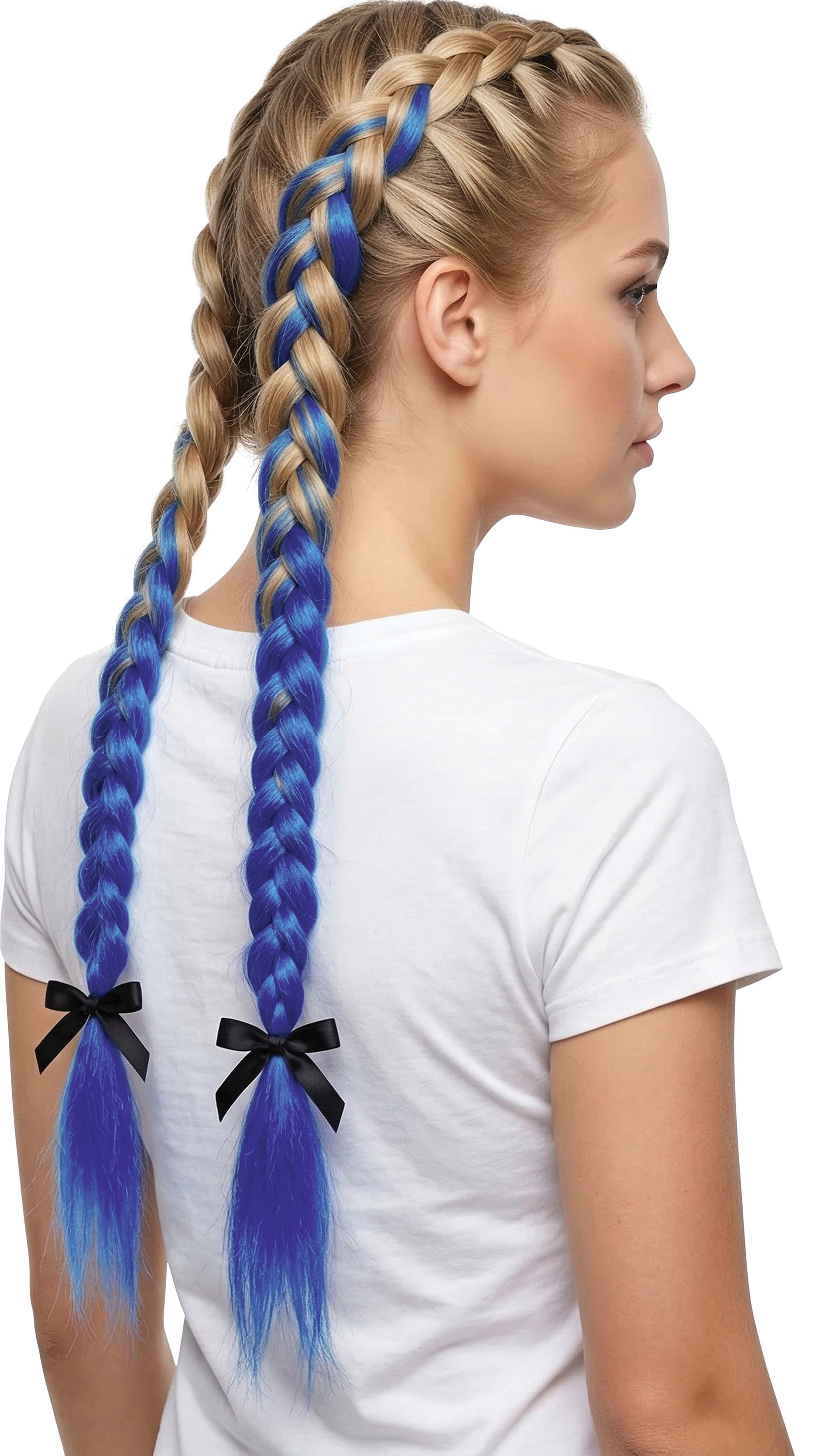 Hårlok, blå, 60 cm